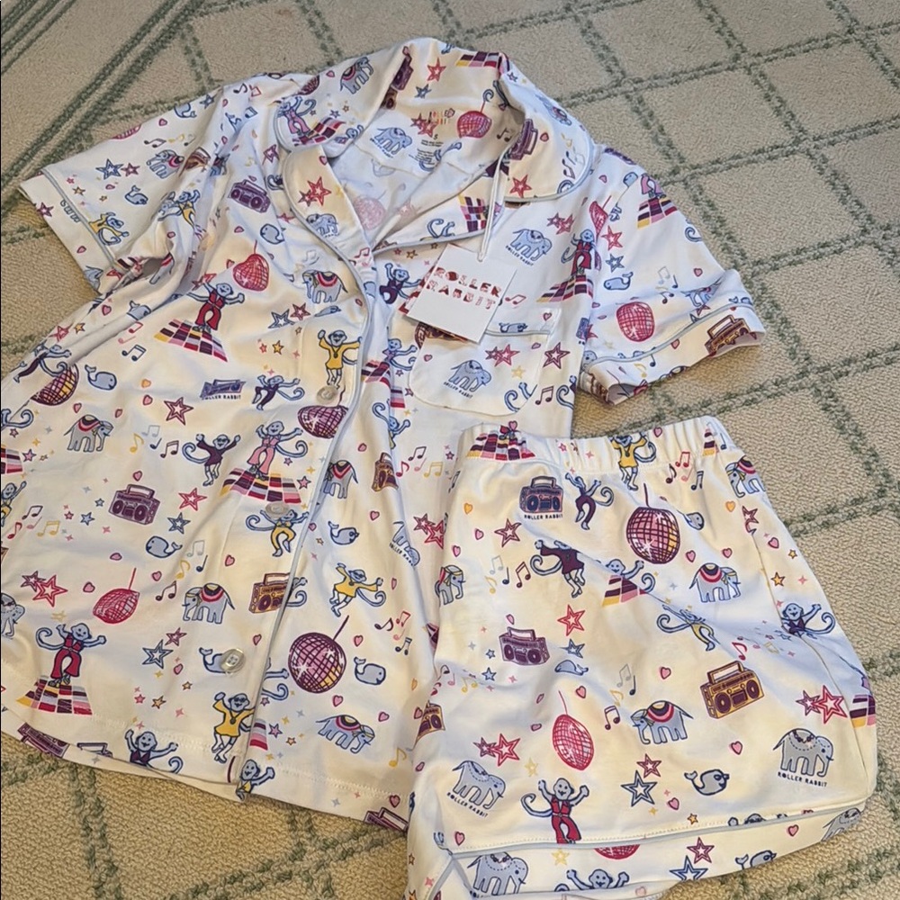 Roller Rabbit Boogie Monkey Land Pajamas size s woman’s